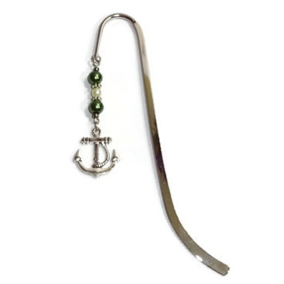 Shepherd Hook Beaded Charm Bookmark Handmade #29 - Picture 1 of 4